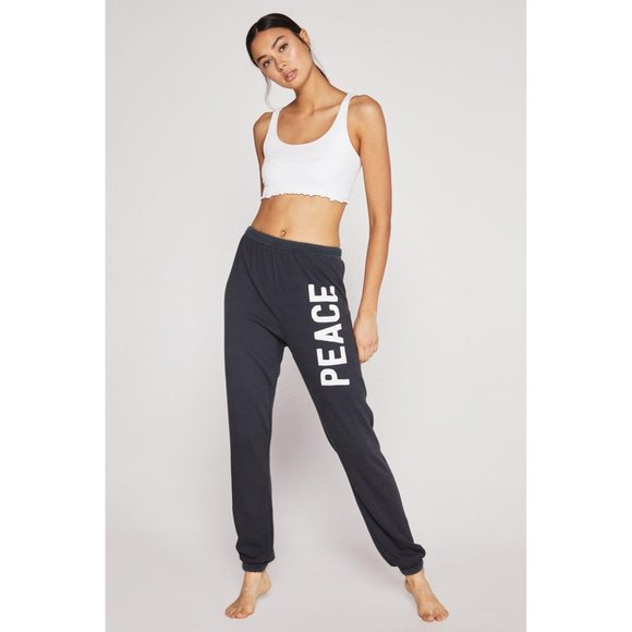 Spiritual Gangster Peace Black Sweatpants-XS